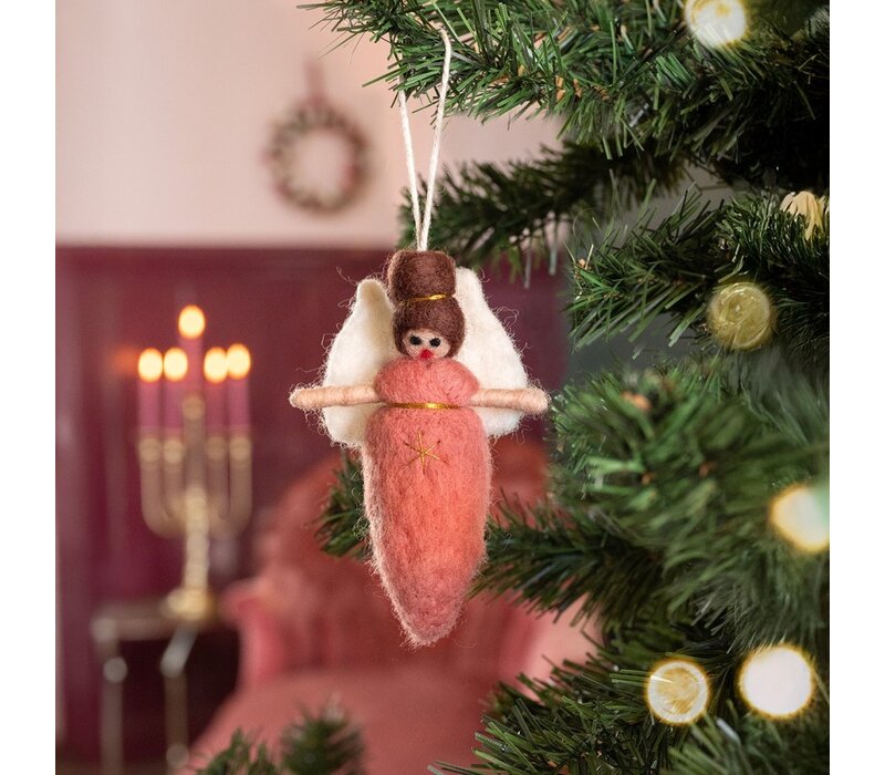 Sjaal met een Verhaal - Hanger Engeltje Oudroze