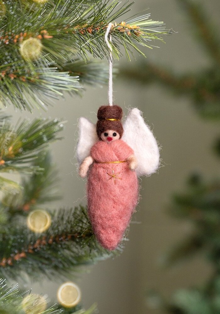 Sjaal met een Verhaal - Hanger Engeltje Oudroze