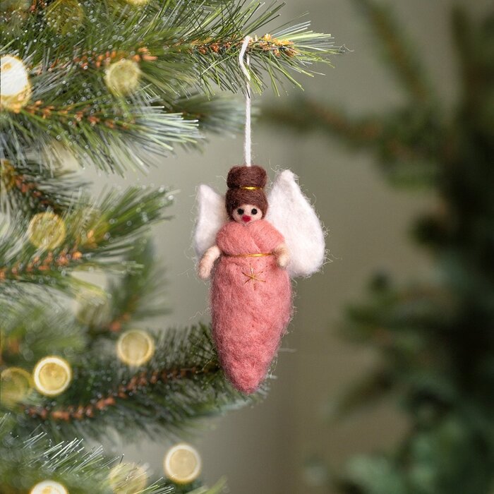 Sjaal met een Verhaal - Hanger Engeltje Oudroze