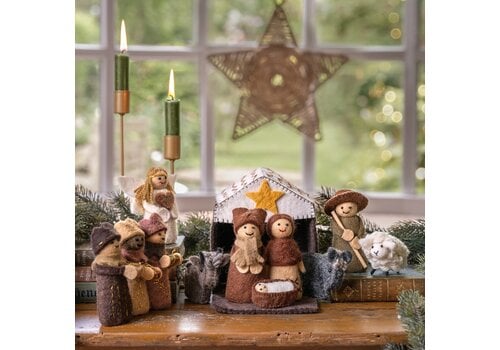 Sjaal met een Verhaal Kerststal Bruin - Sjaal met een Verhaal