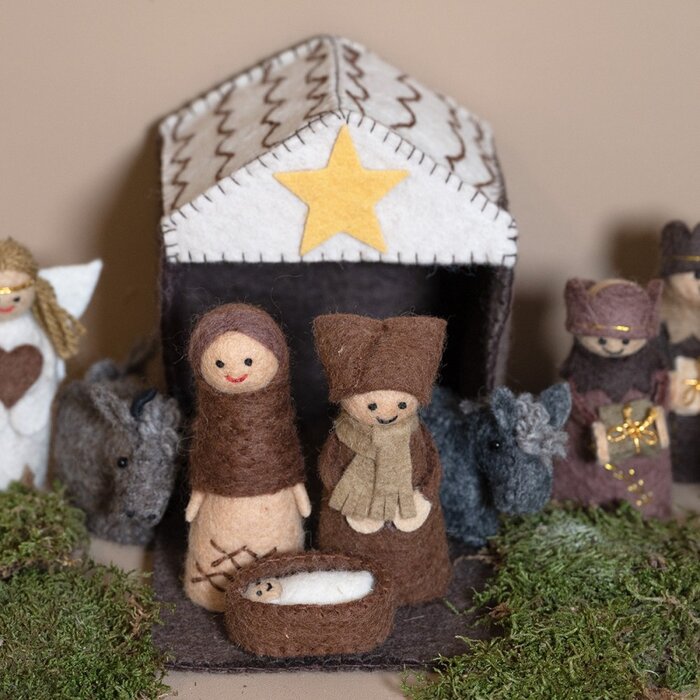 Sjaal met een Verhaal - Kerststal Bruin