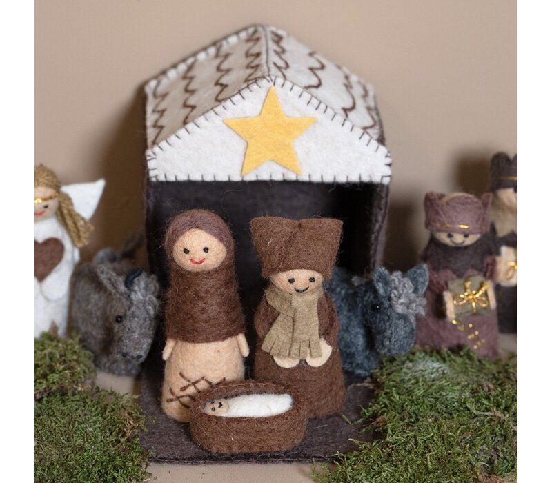 Sjaal met een Verhaal - Kerststal Bruin