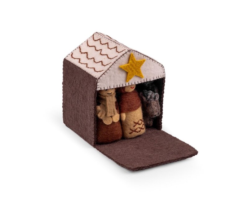Sjaal met een Verhaal - Kerststal Bruin