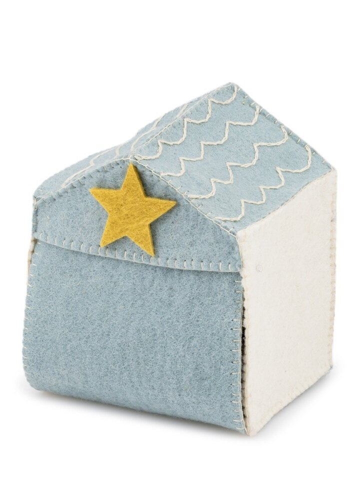 Sjaal met een Verhaal - Kerststal IJsblauw-Wit