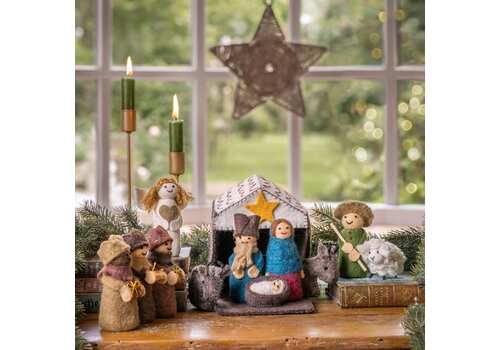 Sjaal met een Verhaal Kerststal Kleur - Sjaal met een Verhaal