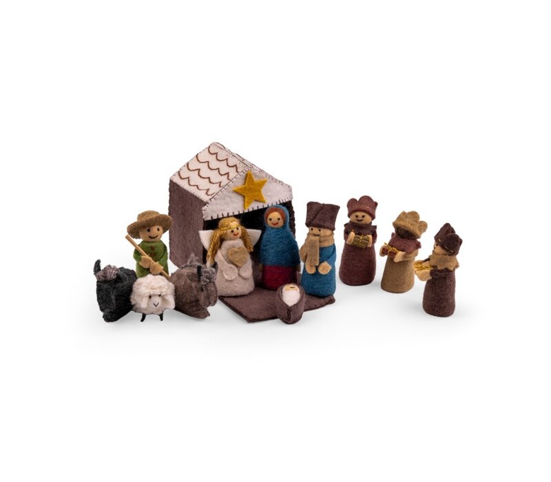 Sjaal met een Verhaal - Kerststal Kleur