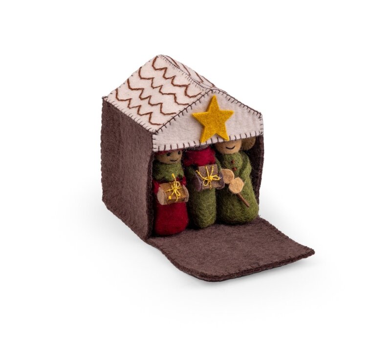 Sjaal met een Verhaal - Kerststal Rood-Groen