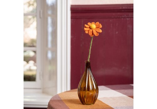 Sjaal met een Verhaal Herfst Margrietje Cognac - Sjaal met een Verhaal