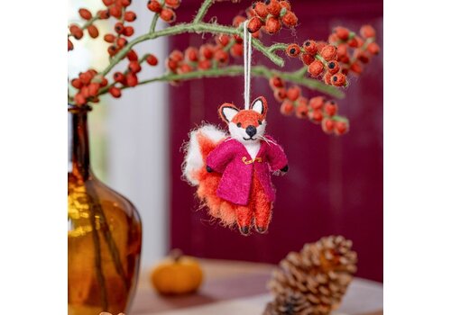 Sjaal met Verhaal Hanger Vos Indian Summer Burgundy - Sjaal met een Verhaal