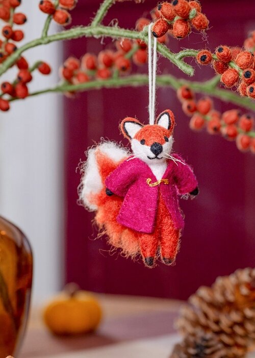 Sjaal met Verhaal Hanger Vos Indian Summer Burgundy - Sjaal met een Verhaal