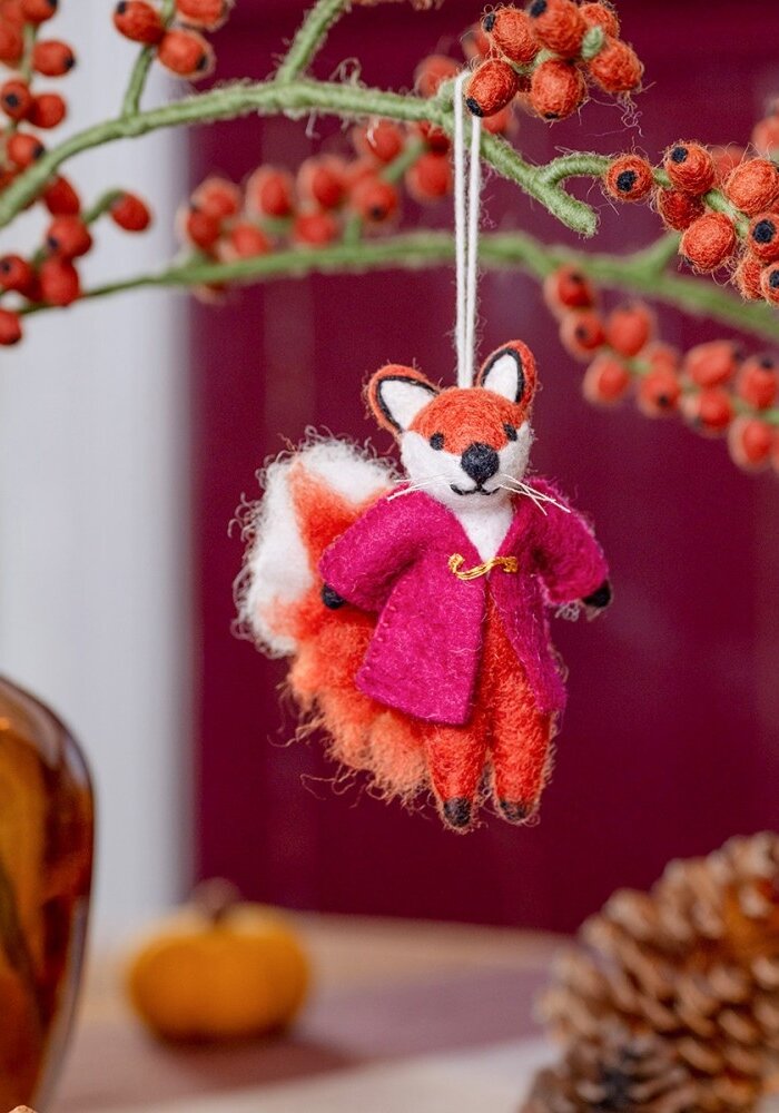 Sjaal met een Verhaal - Hanger Vos Indian Summer Burgundy