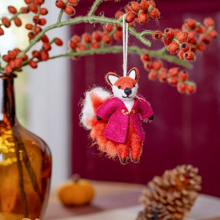Sjaal met een Verhaal - Hanger Vos Indian Summer Burgundy