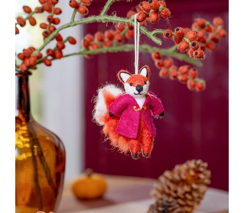 Sjaal met een Verhaal - Hanger Vos Indian Summer Burgundy