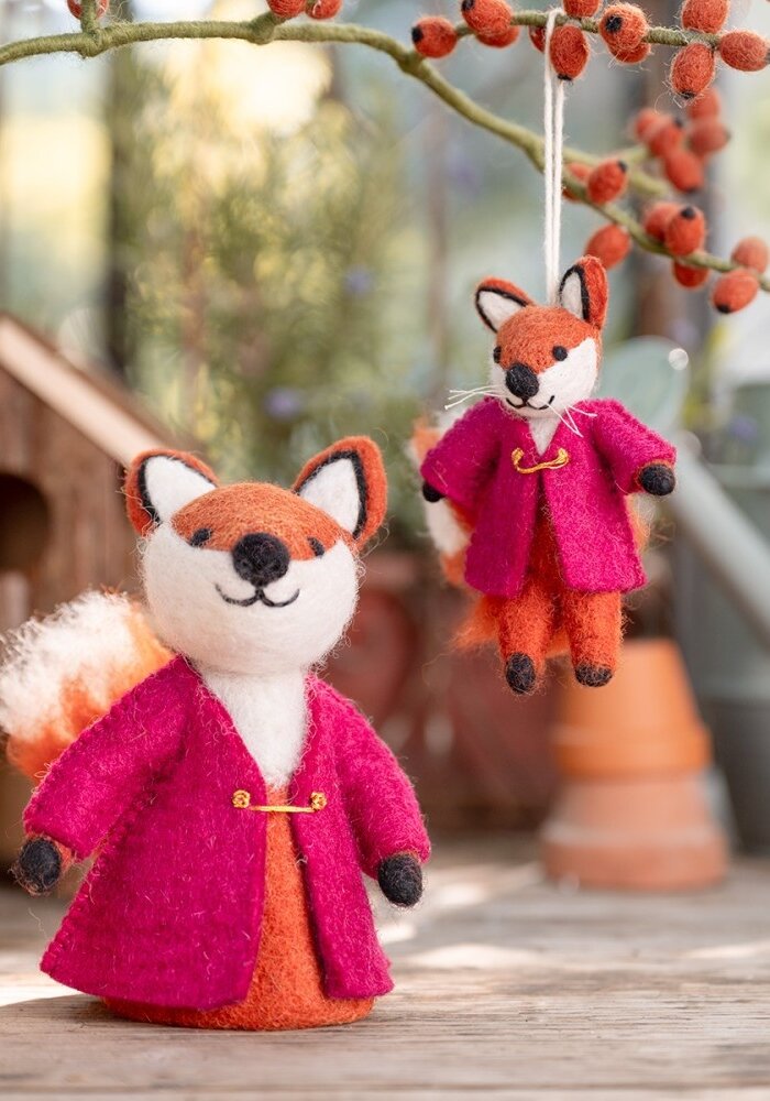 Sjaal met een Verhaal - Hanger Vos Indian Summer Burgundy