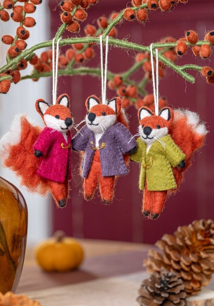 Sjaal met een Verhaal - Hanger Vos Indian Summer Burgundy