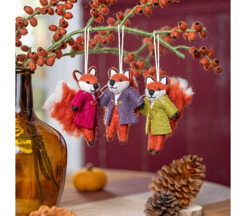 Sjaal met een Verhaal - Hanger Vos Indian Summer Burgundy
