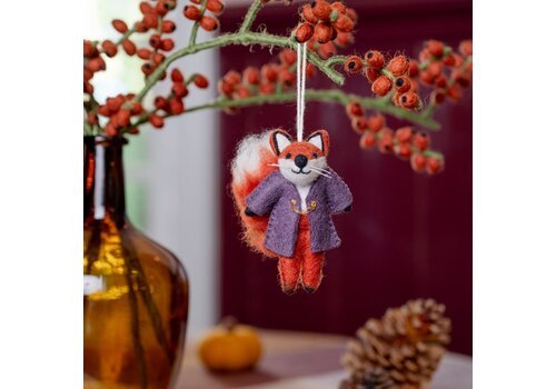 Sjaal met Verhaal Hanger Vos Indian Summer Paars - Sjaal met een Verhaal