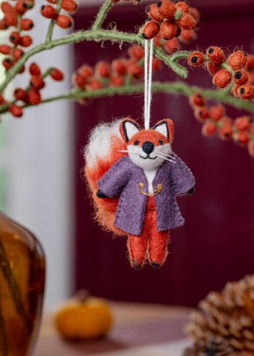 Sjaal met Verhaal Hanger Vos Indian Summer Paars - Sjaal met een Verhaal