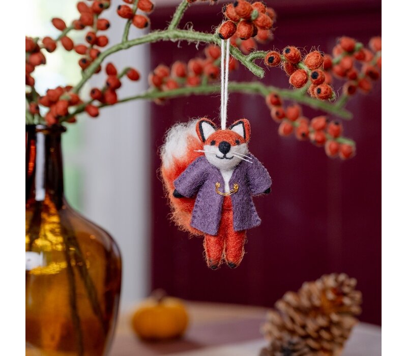 Sjaal met een Verhaal - Hanger Vos Indian Summer Paars