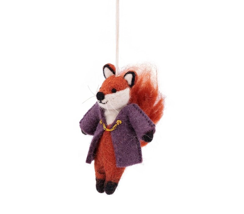 Sjaal met een Verhaal - Hanger Vos Indian Summer Paars