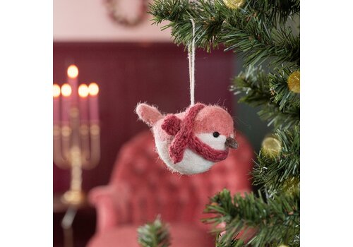 Sjaal met Verhaal Hanger Vogeltje Oudroze - Sjaal met een Verhaal