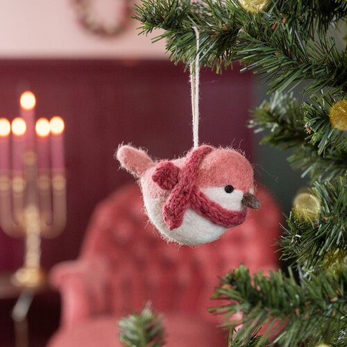 Hanger Vogeltje Oudroze - Sjaal met een Verhaal 