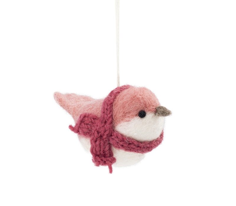 Sjaal met een Verhaal - Hanger Vogeltje Oudroze