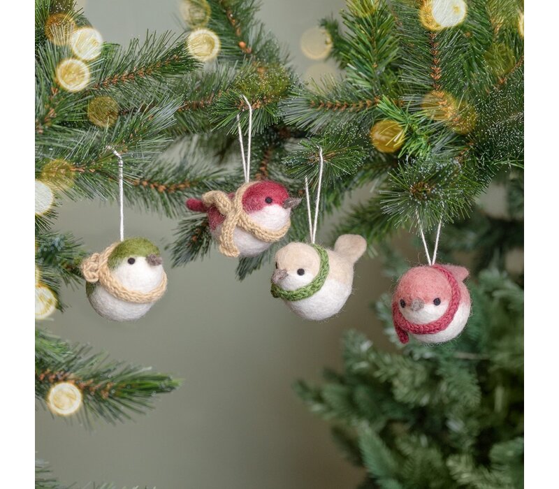 Sjaal met een Verhaal - Hanger Vogeltje Mistletoe Groen