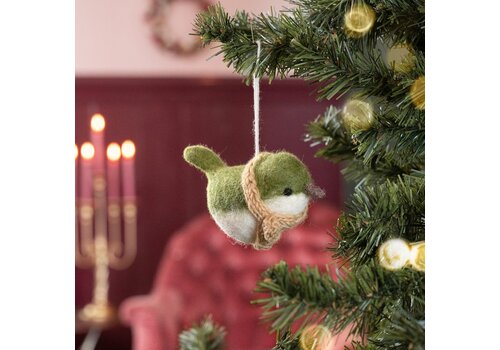 Sjaal met een Verhaal Hanger Vogeltje Mistletoe Groen - Sjaal met een Verhaal