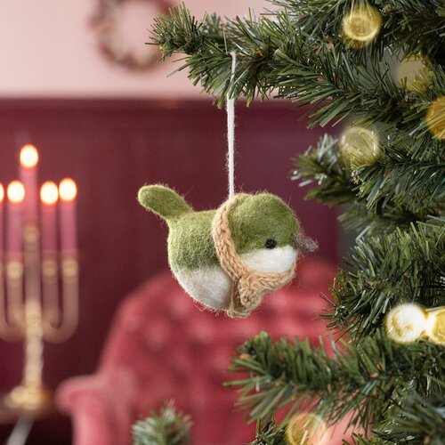Hanger Vogeltje Mistletoe Groen - Sjaal met een Verhaal 