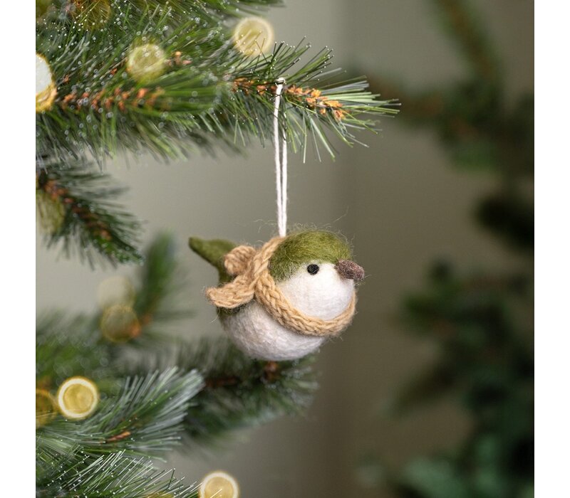 Sjaal met een Verhaal - Hanger Vogeltje Mistletoe Groen