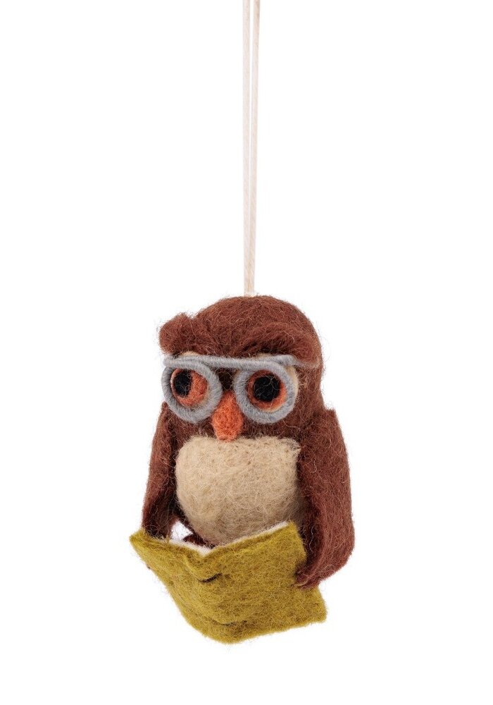 Sjaal met een Verhaal - Hanger Uil met Lichtgroen Boek