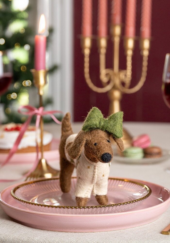 Sjaal met een Verhaal - Hanger Teckel XL Creme