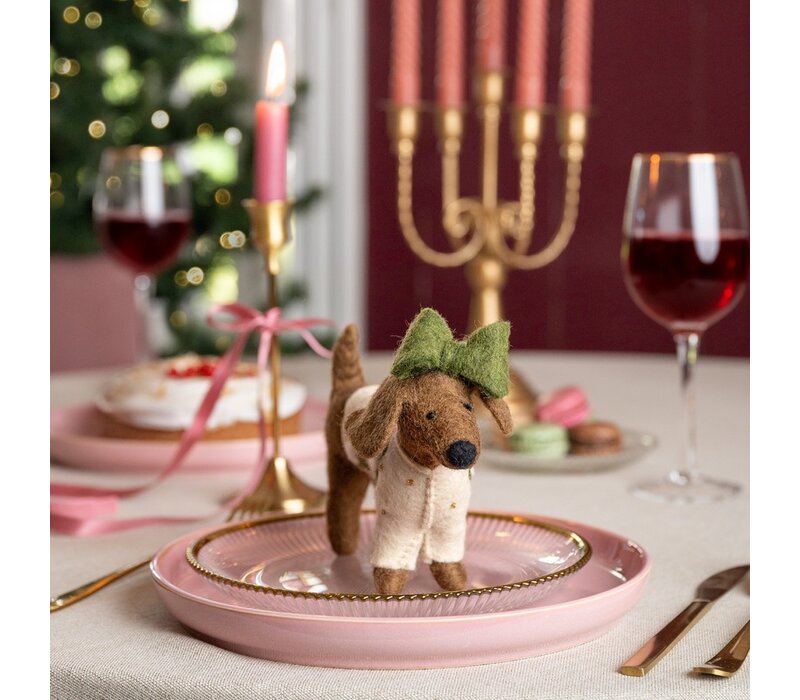 Sjaal met een Verhaal - Hanger Teckel XL Creme