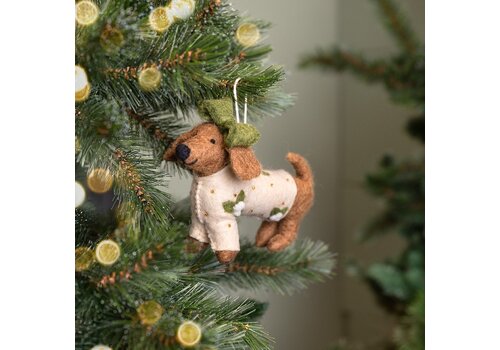 Sjaal met Verhaal Hanger Teckel XL Creme - Sjaal met een Verhaal