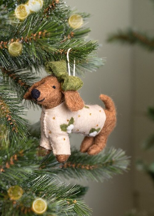 Sjaal met Verhaal Hanger Teckel XL Creme - Sjaal met een Verhaal