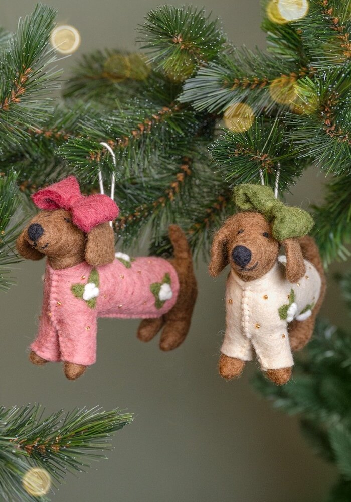 Sjaal met een Verhaal - Hanger Teckel XL Creme