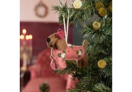 Sjaal met Verhaal Hanger Teckel Oudroze - Sjaal met een Verhaal