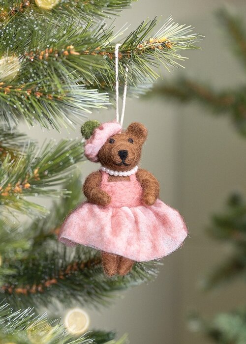 Sjaal met Verhaal Hanger Mevrouw Beer Oudroze - Sjaal met een Verhaal