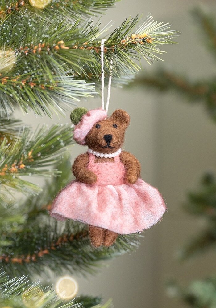 Sjaal met een Verhaal - Hanger Mevrouw Beer Oudroze