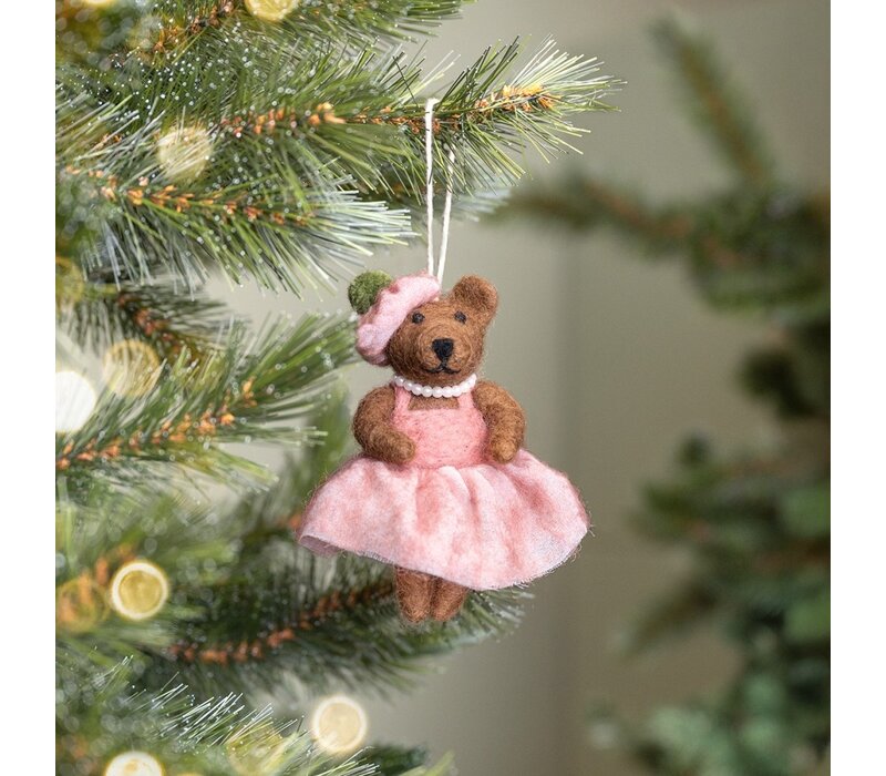 Sjaal met een Verhaal - Hanger Mevrouw Beer Oudroze