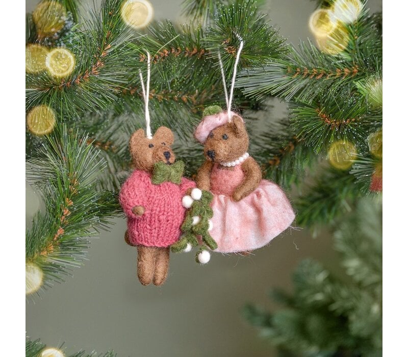 Sjaal met een Verhaal - Hanger Mevrouw Beer Oudroze