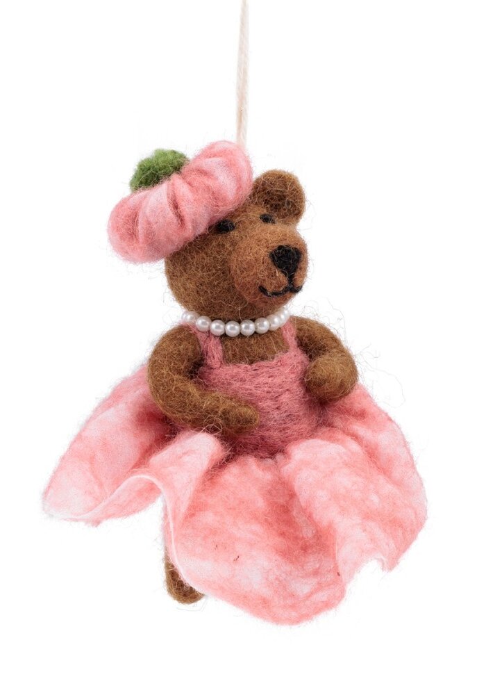 Sjaal met een Verhaal - Hanger Mevrouw Beer Oudroze