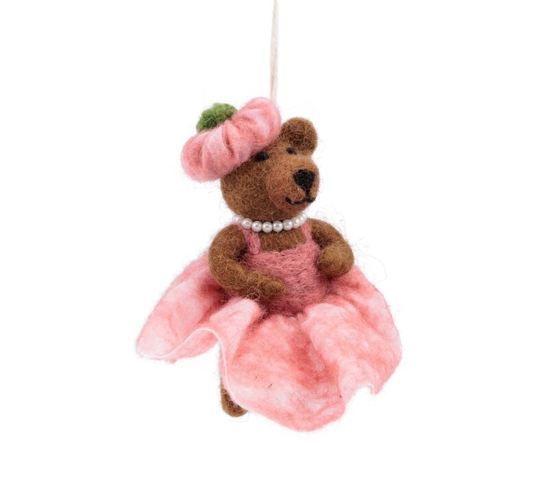 Sjaal met een Verhaal - Hanger Mevrouw Beer Oudroze