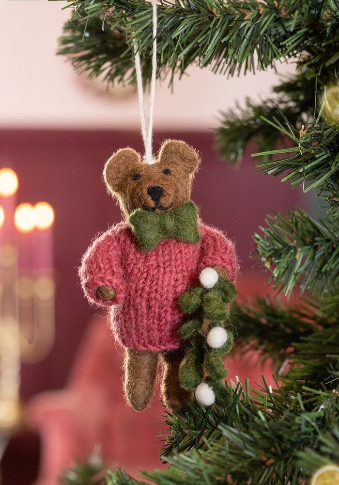 Sjaal met een Verhaal - Hanger Meneer Beer Cyclaam