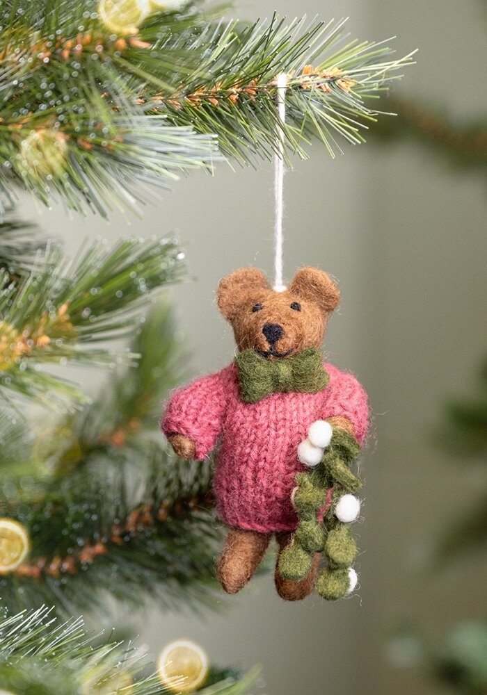 Sjaal met een Verhaal - Hanger Meneer Beer Cyclaam