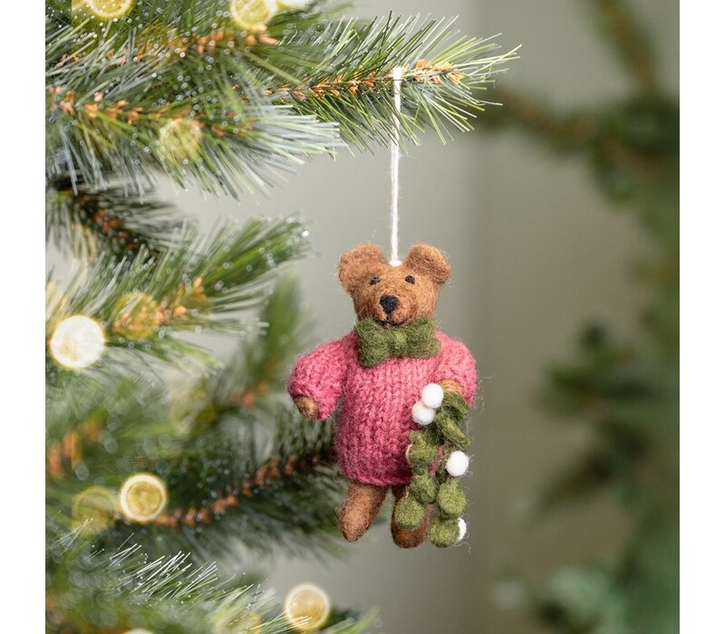 Sjaal met een Verhaal - Hanger Meneer Beer Cyclaam