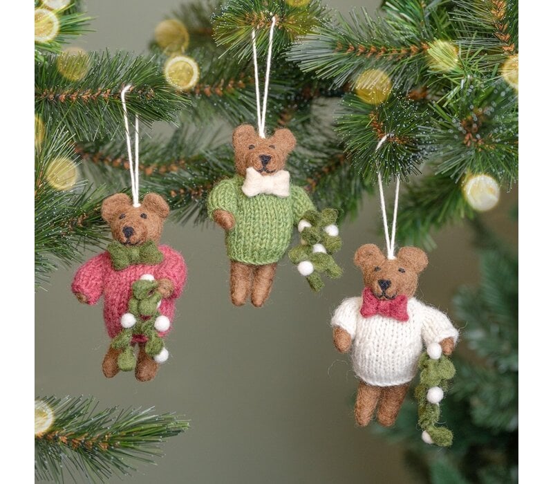 Sjaal met een Verhaal - Hanger Meneer Beer Cyclaam