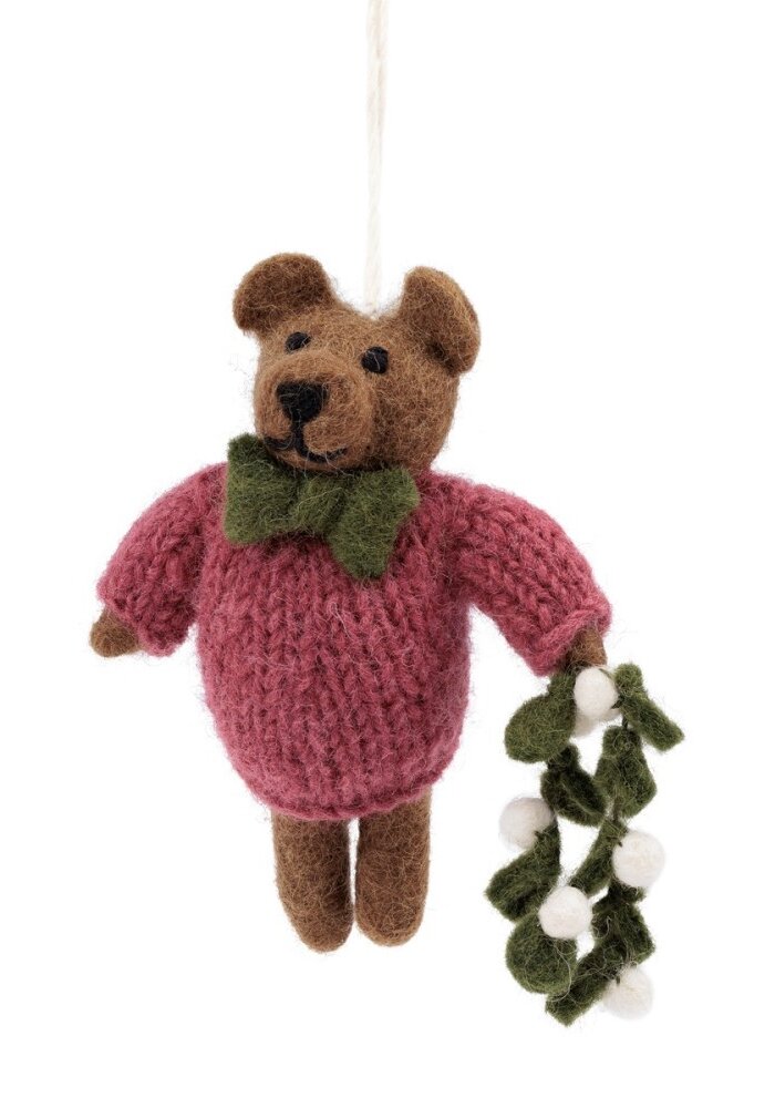 Sjaal met een Verhaal - Hanger Meneer Beer Cyclaam