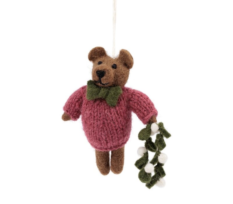 Sjaal met een Verhaal - Hanger Meneer Beer Cyclaam